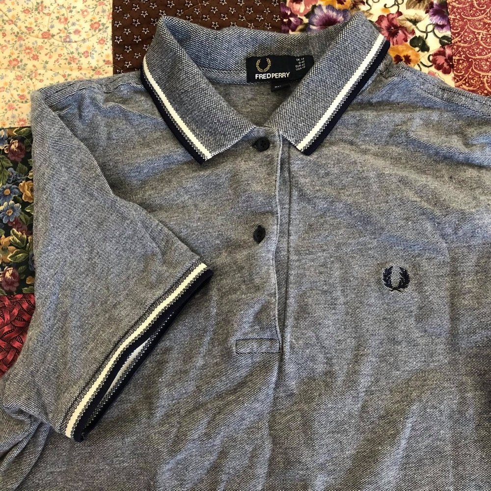Navy, White, & Gray Fred Perry Shirt
